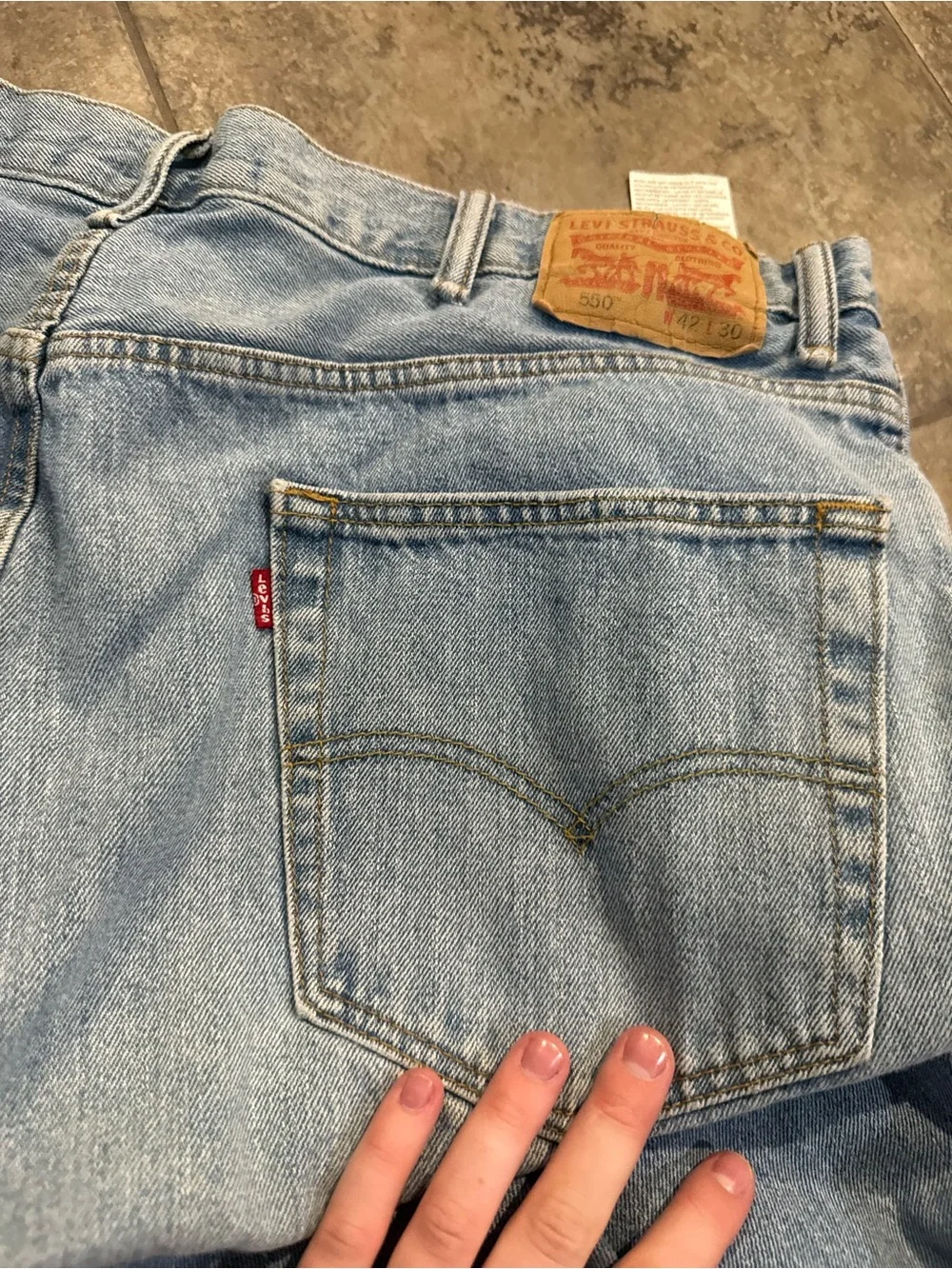 🤍Men's Light Blue Levi’s 550 straight Fit Jeans W43 L30